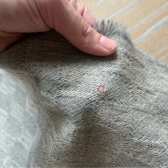 Vintage Fendi Wool Monogram Scarf Classic Preppy Minimalist Designer Gray - Picture 2 of 6